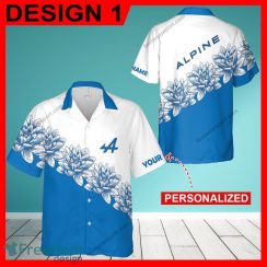 Alpine Car Racing Flower Vintage Island Aloha Hawaiian Shirt For Summer Custom Name Alpine Car Racing Flower Vintage Island Aloha Hawaiian Shirt For Summer Custom Name