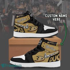 Anaheim Ducks Ciustom Name Air Jordan 1 Hightop Shoes Men Women Sneakers Gift Product Photo 2