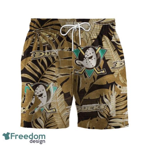 Anaheim Ducks Retro Hawaiian Shirt And Shorts Set For Men Women Fans - Anaheim Ducks Retro Hawaiian Shirt And Shorts _3