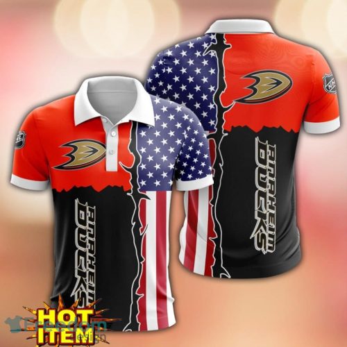 Anaheim Ducks US Flag 3D Polo Shirt Golf Polo Shirt Men Gift Product Photo 1