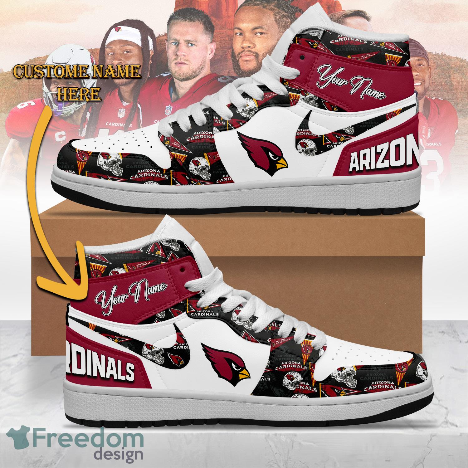 Arizona Cardinals Air Jordan 1 Hightop Shoes New For Men Women Fans Custom Name image Arizona Cardinals Air Jordan 1 Hightop Shoes New For Men Women Fans Custom Name - Arizona Cardinals Air Jordan 1 Hightop Shoes New For Men Women Fans Custom Name
