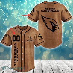 Arizona Cardinals NFL Baseball Jersey Shirt Brown Custom Number And Name Arizona Cardinals NFL Baseball Jersey Shirt Brown Custom Number And Name