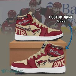 Arizona Coyotes Ciustom Name Air Jordan 1 Hightop Shoes Men Women Sneakers Gift Product Photo 2