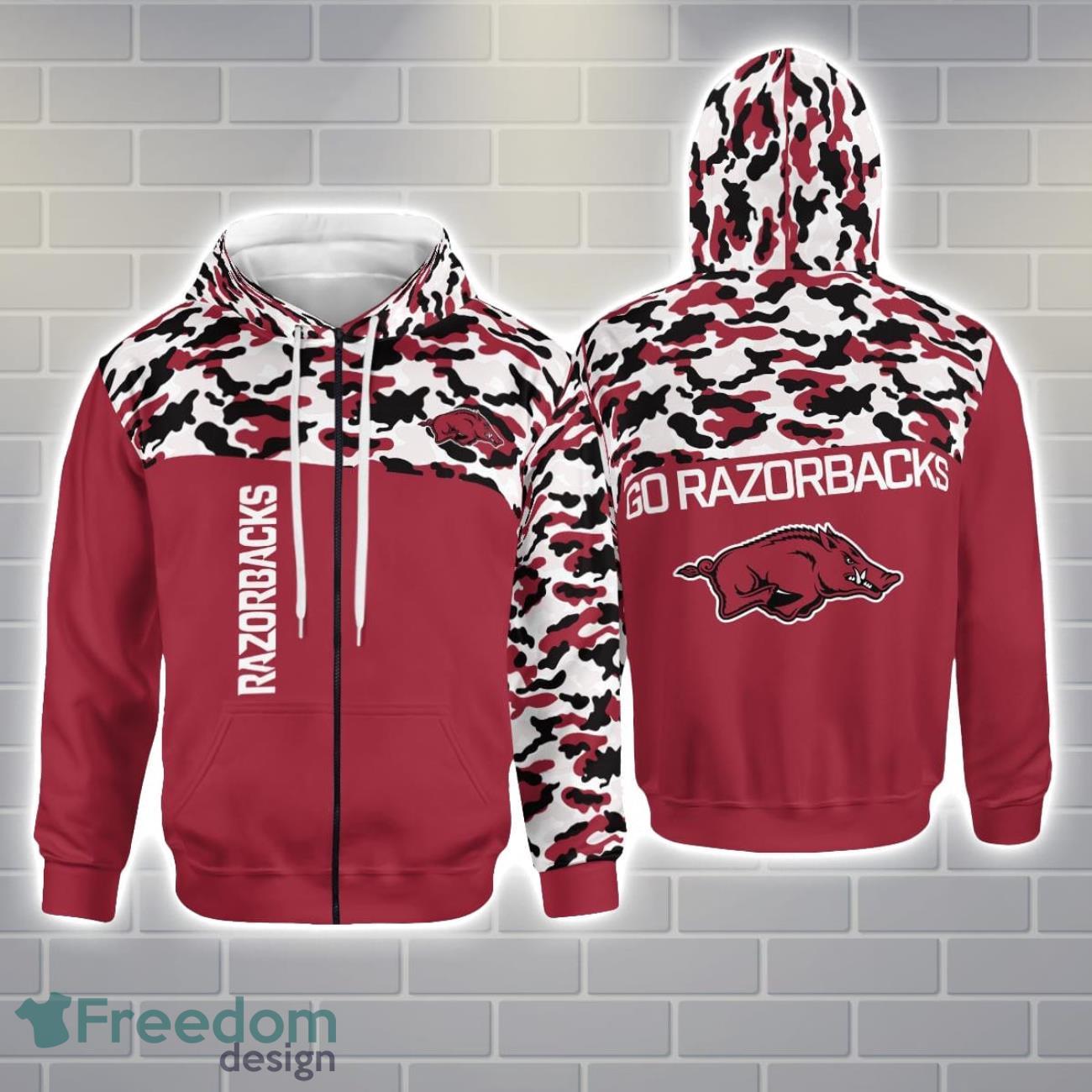 Arkansas Razorbacks 3D Printing Hoodie Camo Pattern Gift For Father's Day image Arkansas Razorbacks 3D Printing Hoodie Camo Pattern Gift For Father's Day