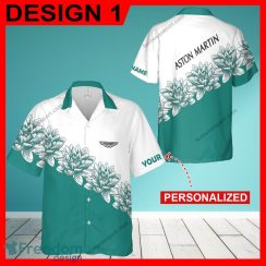 Aston Martin Car Racing Flower Vintage Party New 3D Hawaiian Shirt For Summer Custom Name