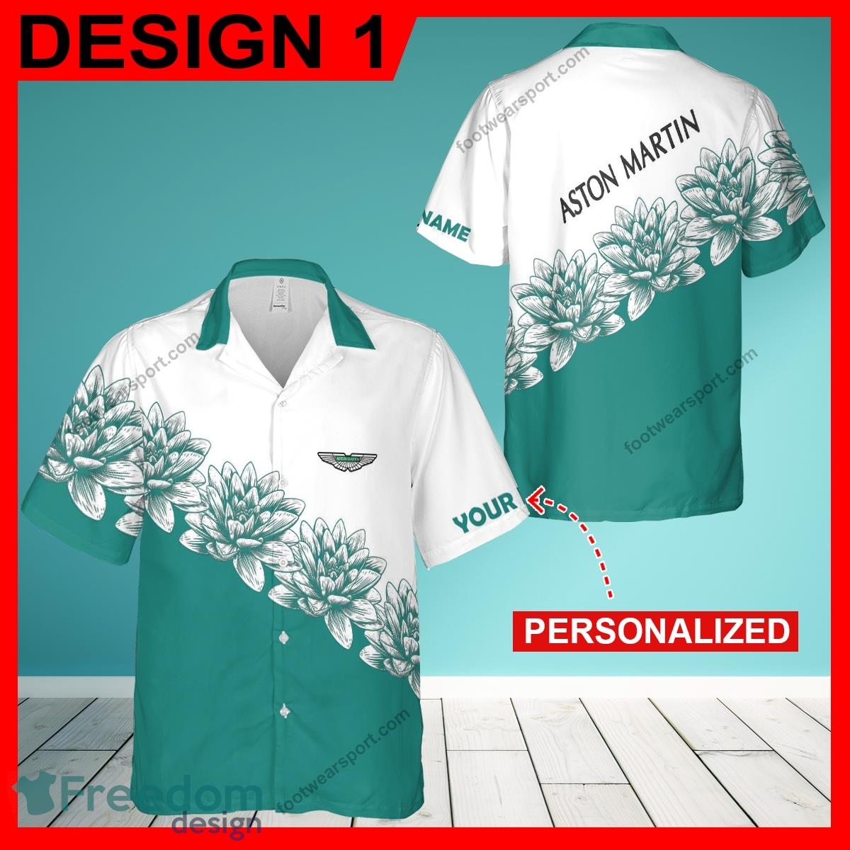 Aston Martin Car Racing Flower Vintage Party New 3D Hawaiian Shirt For Summer Custom Name image Aston Martin Car Racing Flower Vintage Party New 3D Hawaiian Shirt For Summer Custom Name - Aston Martin Car Racing Flower Vintage Hawaiian Shirt Style 1