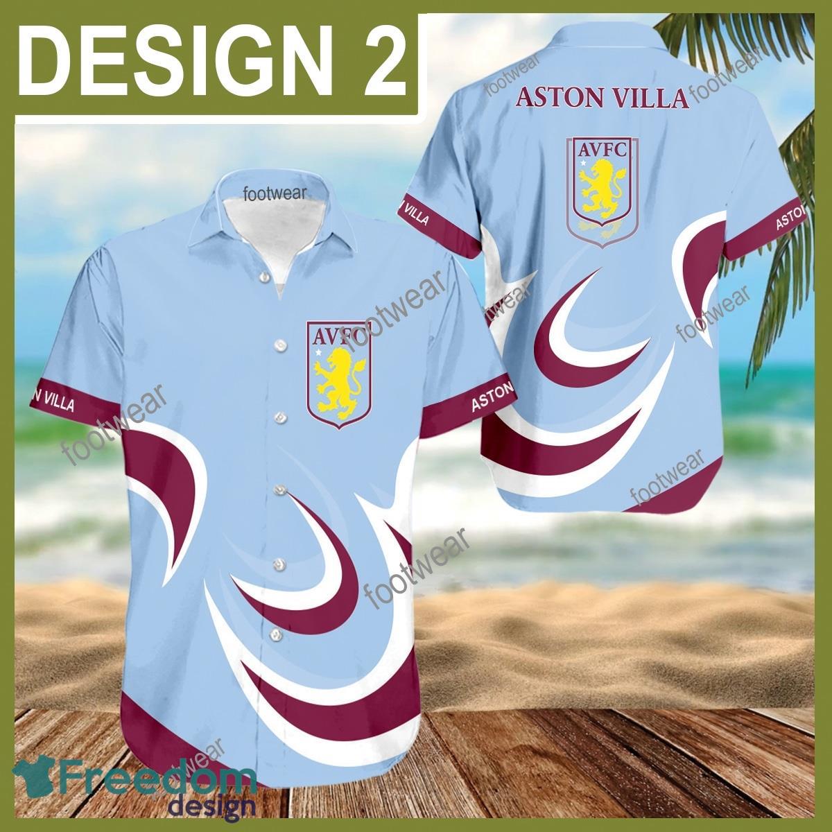 Aston Villa 3D Hawaiian Shirt For Men Gifts New Trending Shirts Beach Holiday Summer image Aston Villa 3D Hawaiian Shirt For Men Gifts New Trending Shirts Beach Holiday Summer - EPL Aston Villa 3D Hawaiian Shirt Pattern Style 2