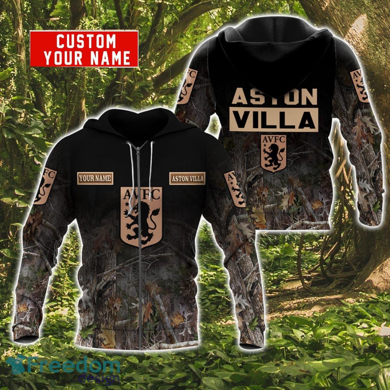 Aston Villa Personalized Name 3D Hoodie Zip Hoodie For Hunting And Sport Fans Product Photo 2