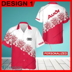 Audi Car Racing Flower Vintage Cruise Logo Aloha Hawaiian Shirt Gift For Fans Custom Name Audi Car Racing Flower Vintage Cruise Logo Aloha Hawaiian Shirt Gift For Fans Custom Name