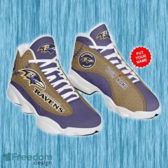 Baltimore Ravens NFL Football Custom Name Air Jordan 13 Shoes Special Gift