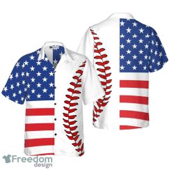 Baseball American Flag Hawaiian Shir