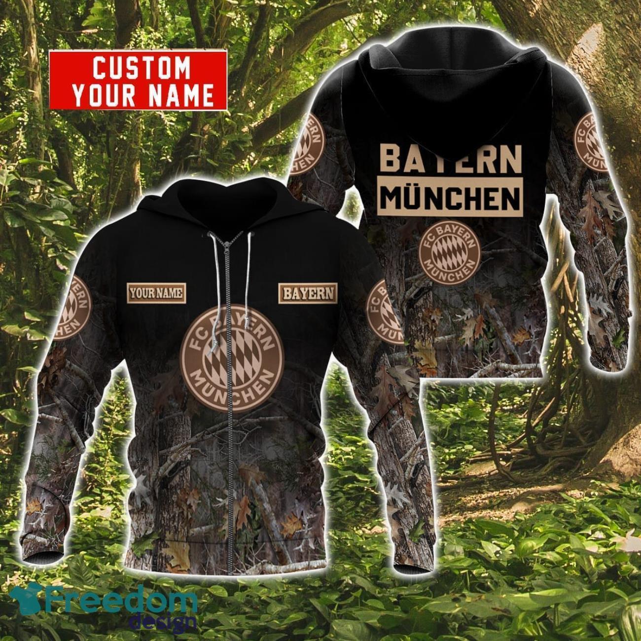 Bayern München Personalized Name 3D Hoodie Zip Hoodie For Hunting And Sport Fans Product Photo 2