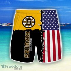 Boston Bruins Beach Short Gift For Men US Flag Printed