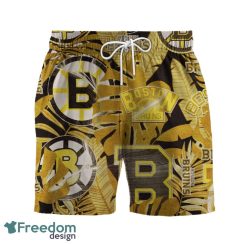 Boston Bruins Retro Hawaiian Shirt And Shorts Set For Men Women Fans - Boston Bruins Retro Hawaiian Shirt And Shorts _3