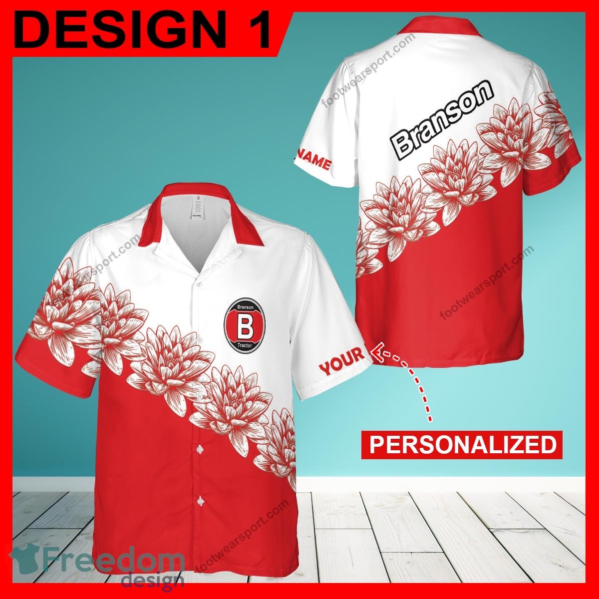 Branson Tractor Flower Vintage Lei New AOP Hawaiian Shirt Gift For Fans Custom Name image Branson Tractor Flower Vintage Lei New AOP Hawaiian Shirt Gift For Fans Custom Name - Branson Tractor Flower Vintage Hawaiian Shirt Style 1