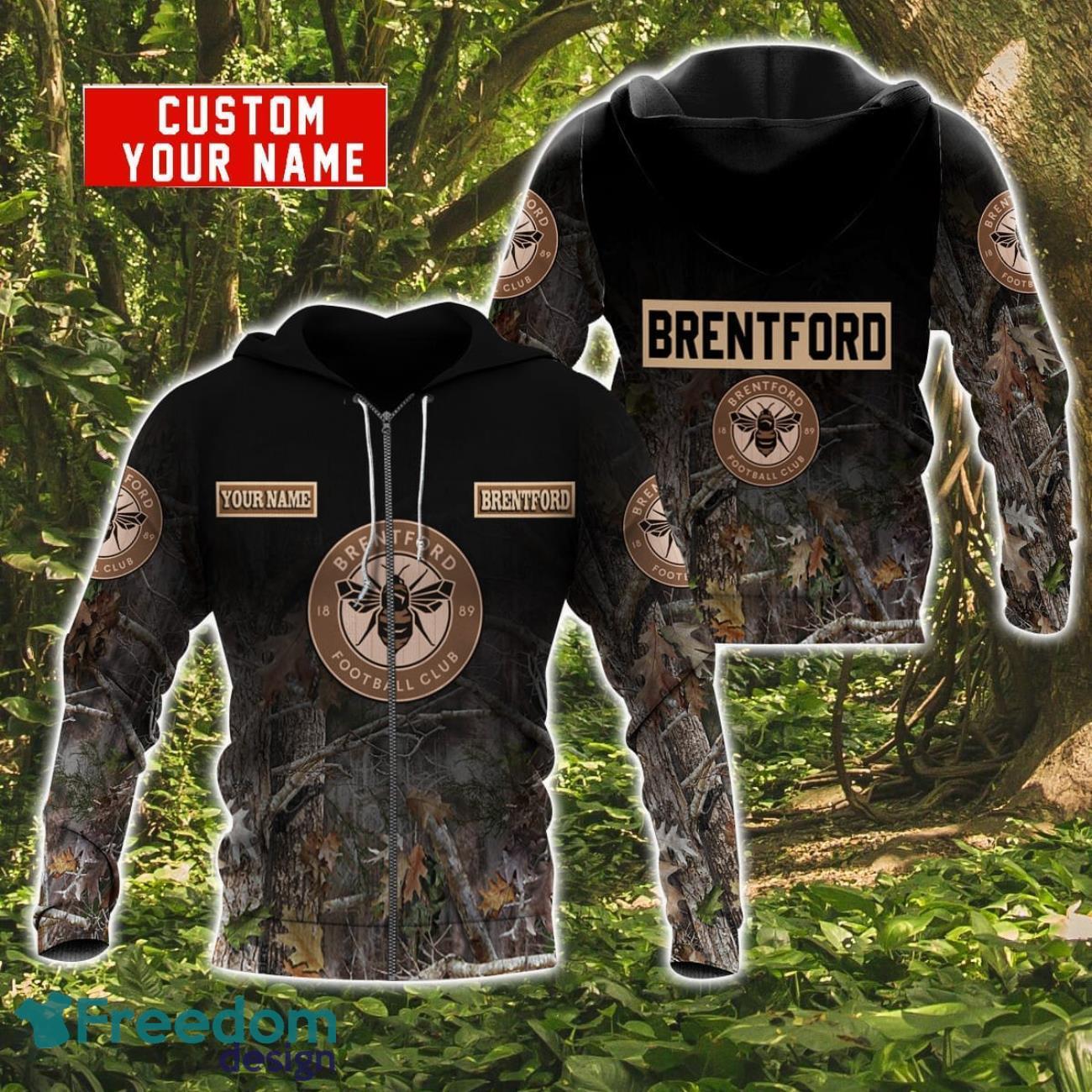 Brentford Personalized Name 3D Hoodie Zip Hoodie For Hunting And Sport Fans Product Photo 2