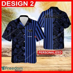 Buell Motorcycle Hibiscus Logo 3D Hawaiian Shirt For Men And Women Custom Name - Buell Motorcycle Hawaiian Shirt Personalized Photo 2