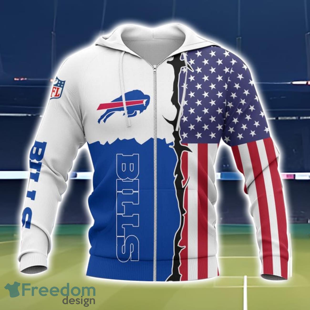 Buffalo Bills US Flag 3D All Over Printed T-shirt Hoodie Sweatshirt Product Photo 2