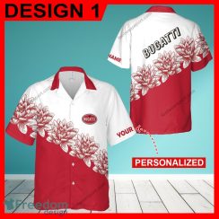 Bugatti Car Racing Flower Vintage Sunset Aloha Hawaiian Shirt Men And Women Gift Custom Name
