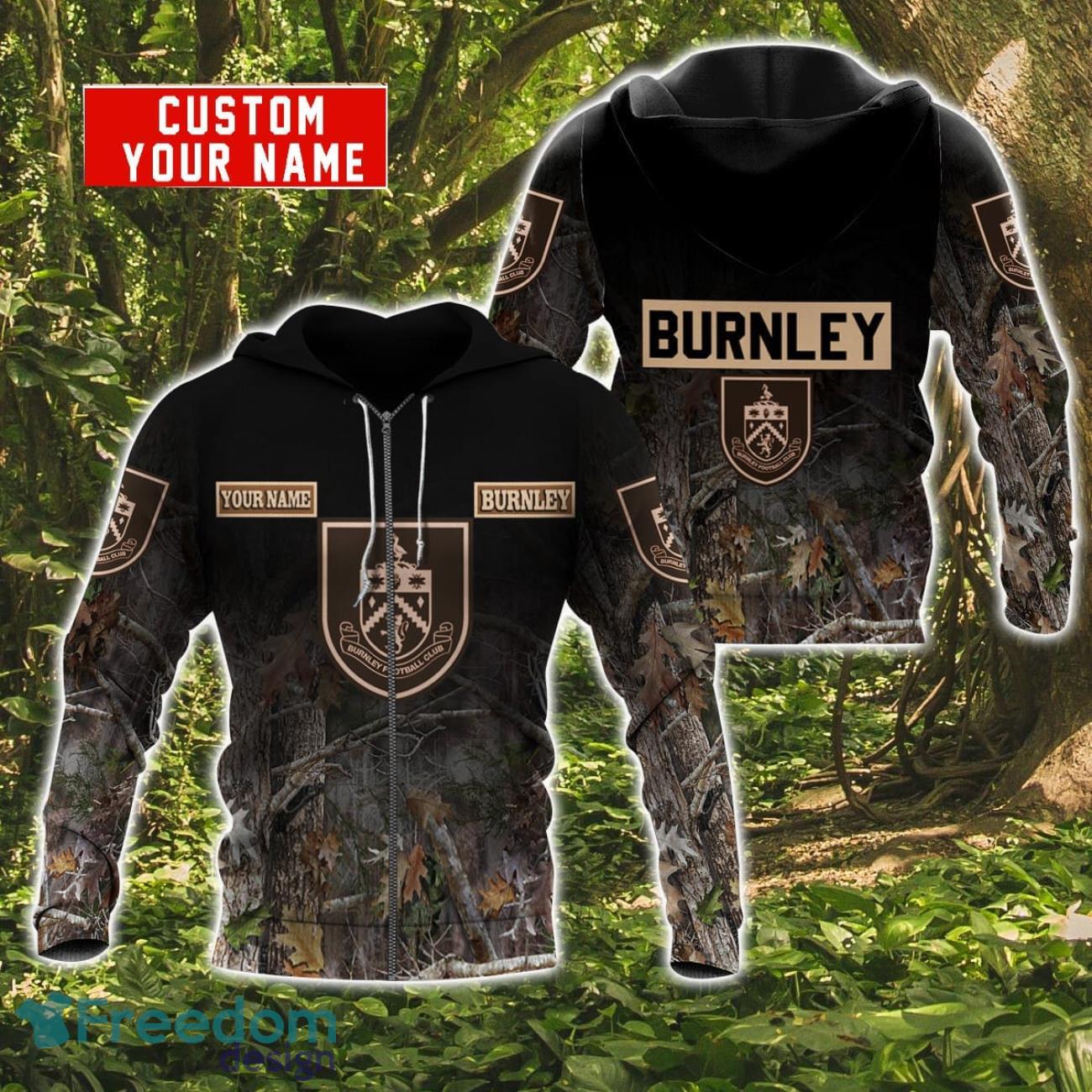 Burnley Personalized Name 3D Hoodie Zip Hoodie For Hunting And Sport Fans Product Photo 2