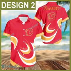 Calgary Flames 3D Hawaiian Shirt For Men Gifts New Trending Shirts Beach Holiday Summer - NHL Calgary Flames 3D Hawaiian Shirt Pattern Style 2