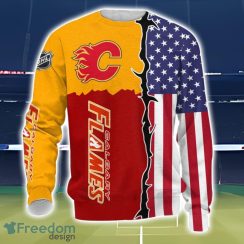 Calgary Flames US Flag 3D All Over Printed T-shirt Hoodie Sweatshirt Product Photo 3