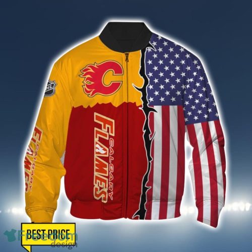 Calgary Flames US Flag 3D All Over Printed T-shirt Hoodie Sweatshirt Product Photo 4