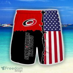 Carolina Hurricanes Beach Short Gift For Men US Flag Printed