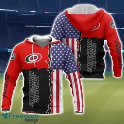 Carolina Hurricanes US Flag 3D All Over Printed T-shirt Hoodie Sweatshirt