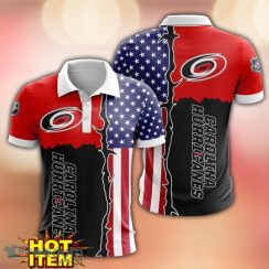 Carolina Hurricanes US Flag 3D Polo Shirt Golf Polo Shirt Men Gift