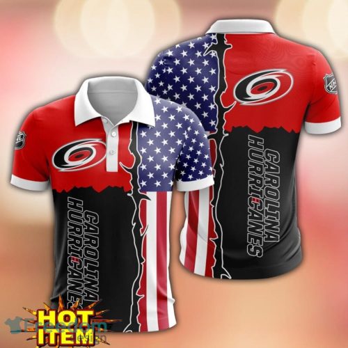 Carolina Hurricanes US Flag 3D Polo Shirt Golf Polo Shirt Men Gift Product Photo 1