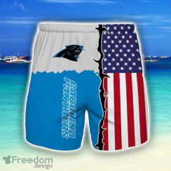 Carolina Panthers Beach Short Gift For Men US Flag Printed