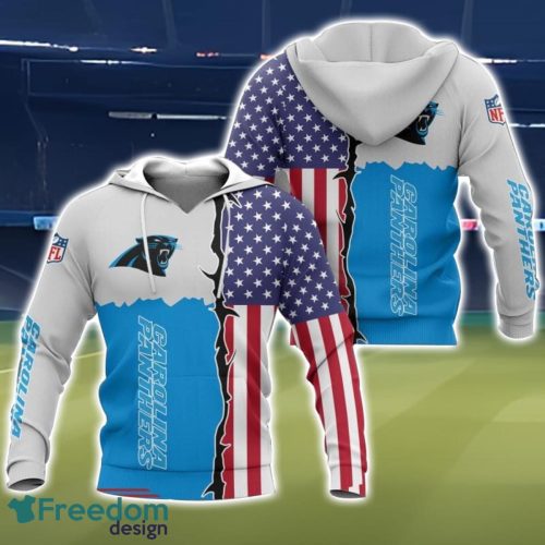 Carolina Panthers US Flag 3D All Over Printed T-shirt Hoodie Sweatshirt Product Photo 1