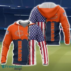 Chicago Bears US Flag 3D All Over Printed T-shirt Hoodie Sweatshirt