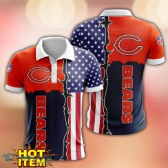 Chicago Bears US Flag 3D Polo Shirt Golf Polo Shirt Men Gift