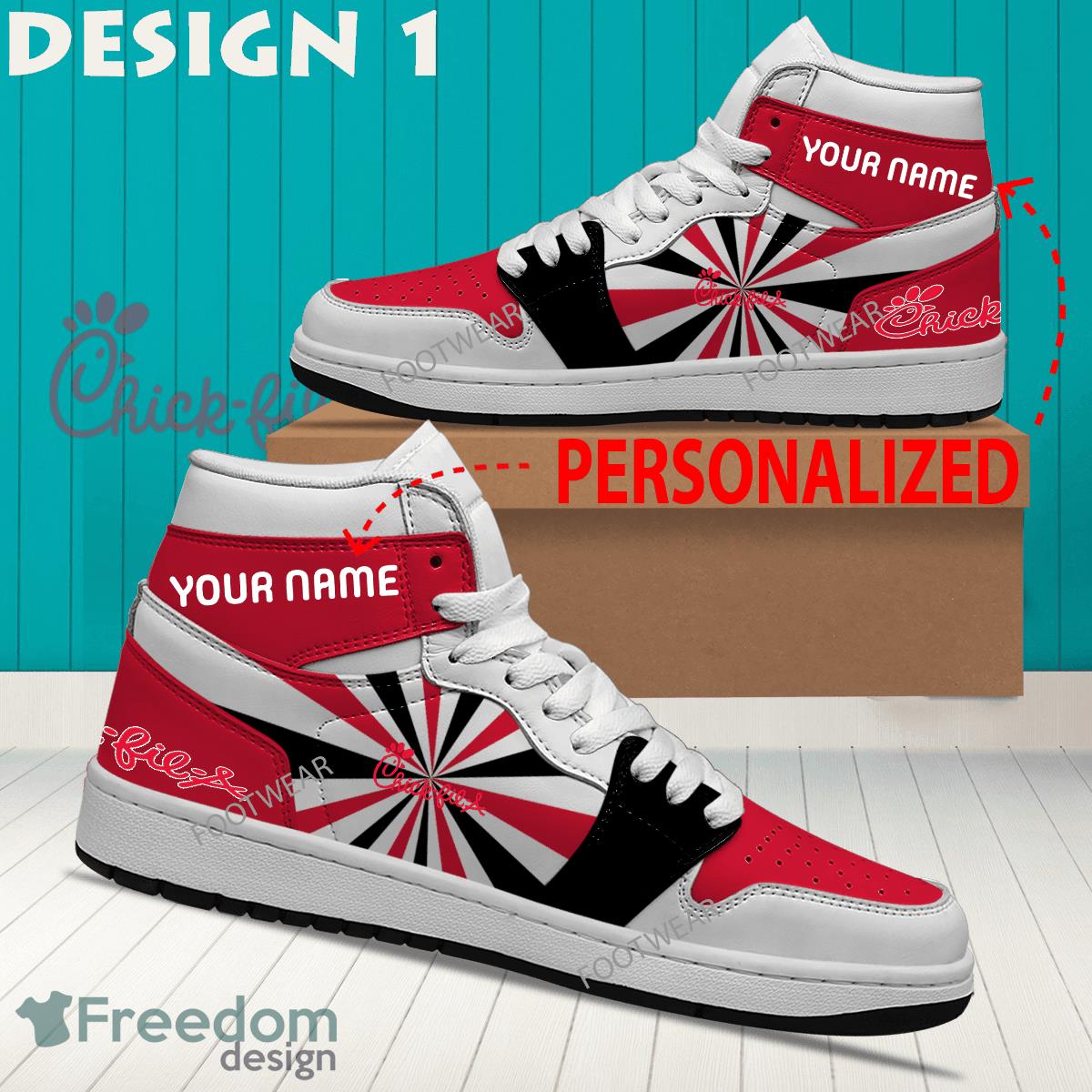 Chick Fil A Brand Logo Air Jordan 1 Hightop Shoes New Trending Custom Name image Chick Fil A Brand Logo Air Jordan 1 Hightop Shoes New Trending Custom Name - Chick Fil A Brand Logo Air Jordan 1 Hightop Shoes Style 1