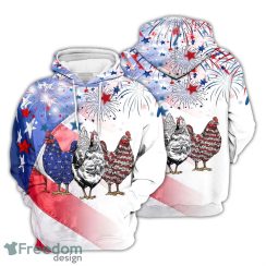 Chicken 3D Hoodie Chicken With Firework 4th Of July Independence Day Hoodie Chicken Presents