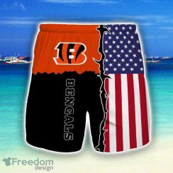 Cincinnati Bengals Beach Short Gift For Men US Flag Printed