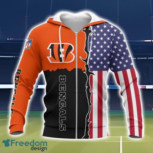 Cincinnati Bengals US Flag 3D All Over Printed T-shirt Hoodie Sweatshirt Product Photo 2