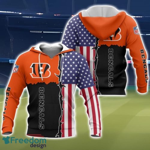 Cincinnati Bengals US Flag 3D All Over Printed T-shirt Hoodie Sweatshirt Product Photo 1