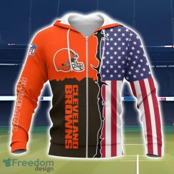 Cleveland Browns US Flag 3D All Over Printed T-shirt Hoodie Sweatshirt Product Photo 2