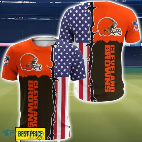 Cleveland Browns US Flag 3D All Over Printed T-shirt Hoodie Sweatshirt Product Photo 5