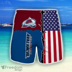 Colorado Avalanche Beach Short Gift For Men US Flag Printed