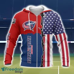 Columbus Blue Jackets US Flag 3D All Over Printed T-shirt Hoodie Sweatshirt Product Photo 2