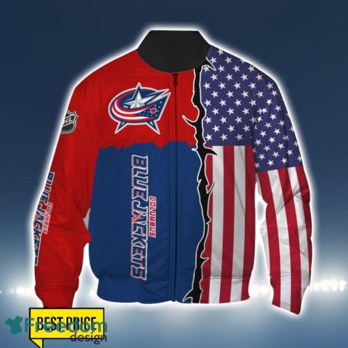 Columbus Blue Jackets US Flag 3D All Over Printed T-shirt Hoodie Sweatshirt Product Photo 4