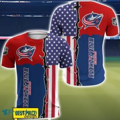 Columbus Blue Jackets US Flag 3D All Over Printed T-shirt Hoodie Sweatshirt Product Photo 5