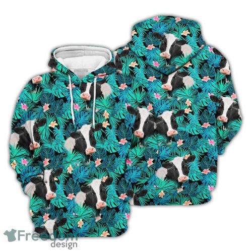 Cow Hoodie Cover Your Body With Amazing Cow Tropical 3D Hoodie Gift For Cow Lovers Product Photo 1