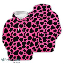 Cow Print 3D Hoodie Black And Hot Pink Cow Print Hoodie Summer Holiday Gift Ideas