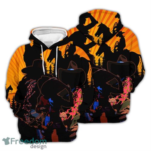 Cowboy 3D Hoodie Cowboy Horse Girl Sunshine Retro Hoodie Summer Gifts For Men Product Photo 1