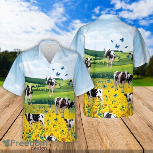 Cows Aloha Hawaiian Shirt - Sunflowers Hawaiian Shirt Product Photo 1